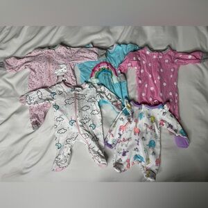 Preemie baby girl pajama bundle